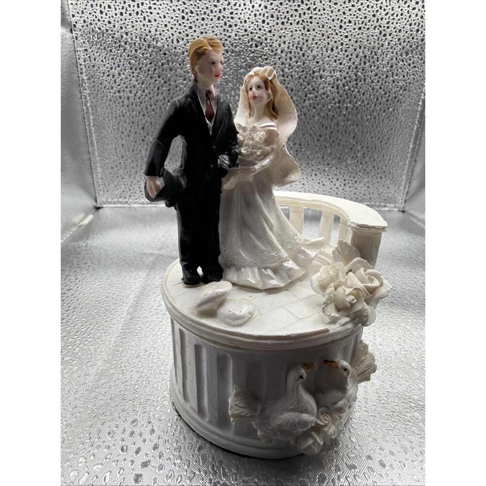 Bride And Groom Wedding Cake Topper Figurine Ceramic